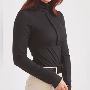 Black Solid Citizen Turtleneck Top